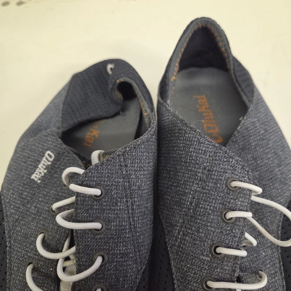 OluKai Nohea Moku Mens 8 Fog Charcoal Mesh Boat Shoes Sneakers 10283-6C6C